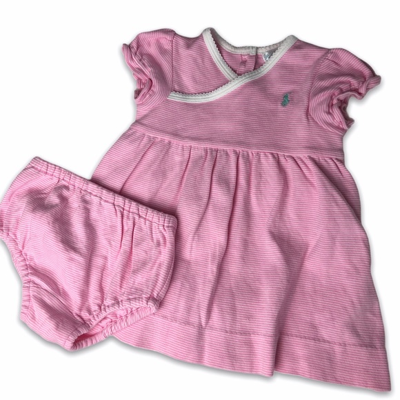 Ralph Lauren Pink Striped Dress & Matching Bloomer - Picture 10 of 10